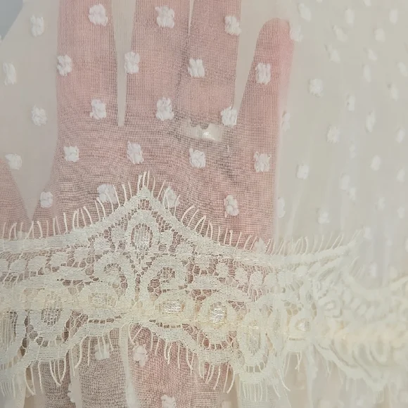 Wistful Moment Ivory Swiss Dot Long Sleeve Dress Size L - Picture 16 of 16